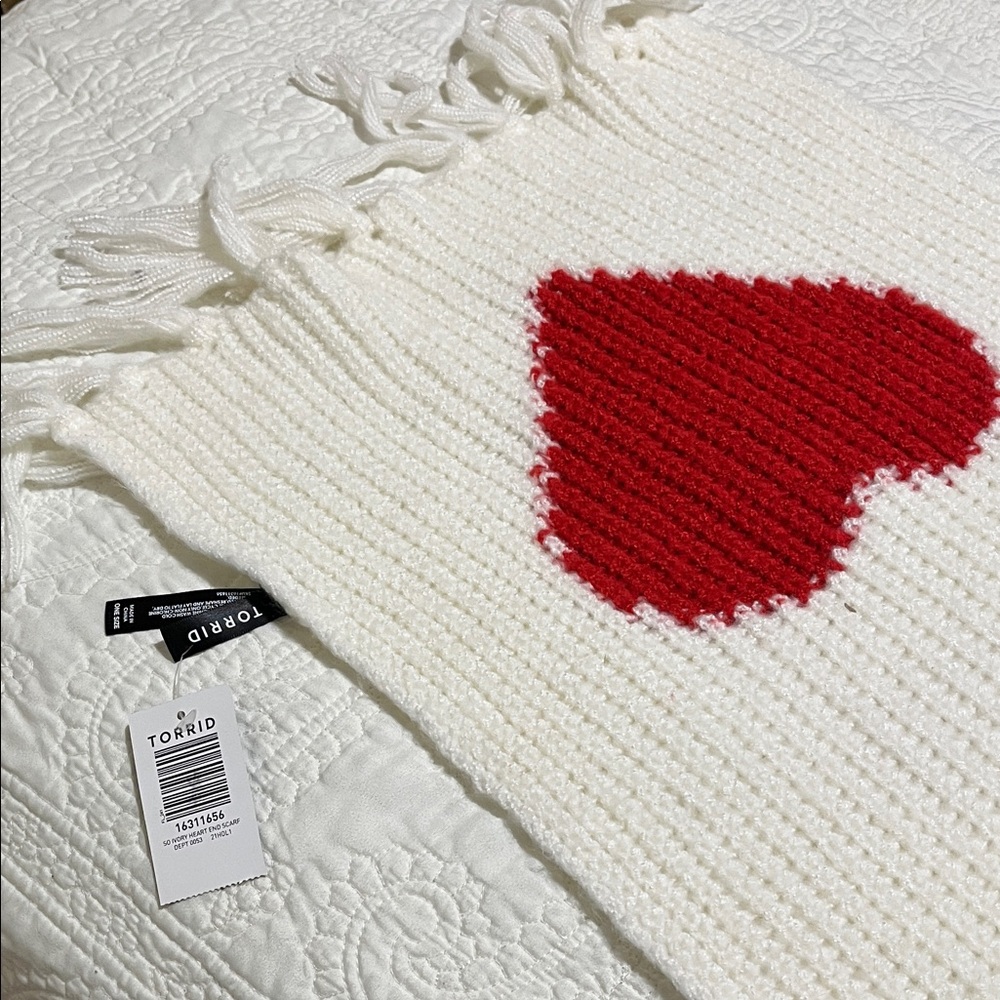Torrid Ivory Scarf with Heart